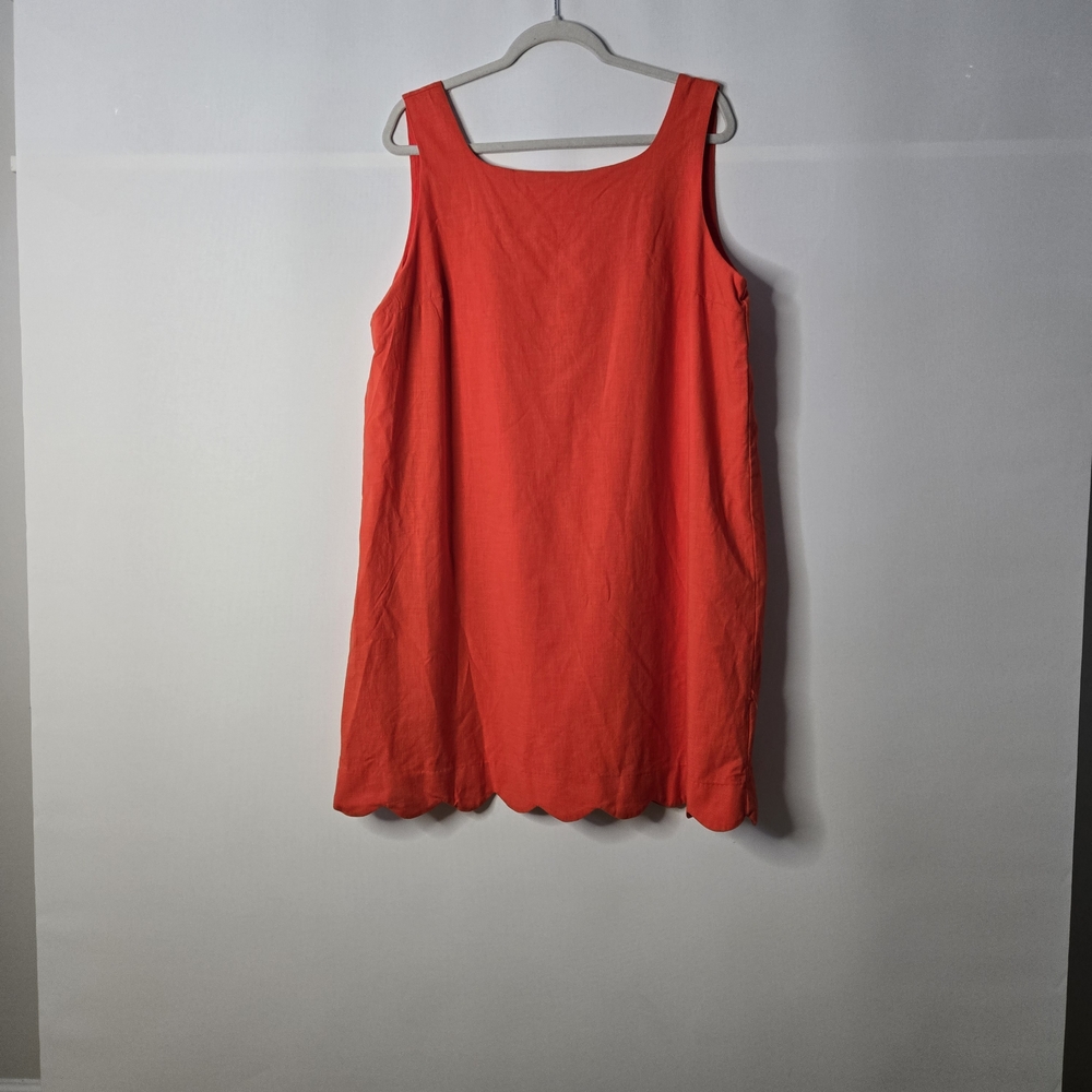 KATE SPADE (Target) Sx XL Sleeveless Dress, Wide Rounded Neckline, Scalloped Hem - Picture 7 of 8